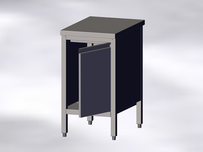 Cupboard-Table With Hinged Doors, without Wall-side Panel - Image 3