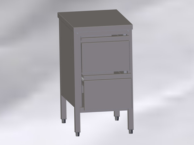 Cupboard-Table With Hinged Doors and Drawers, without Wall-side Panel - Image 5