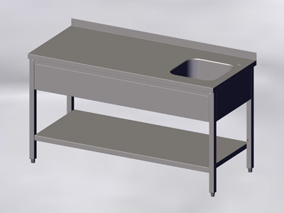 Sinks-With 1 Wash-Basin and a Bottom Shelf